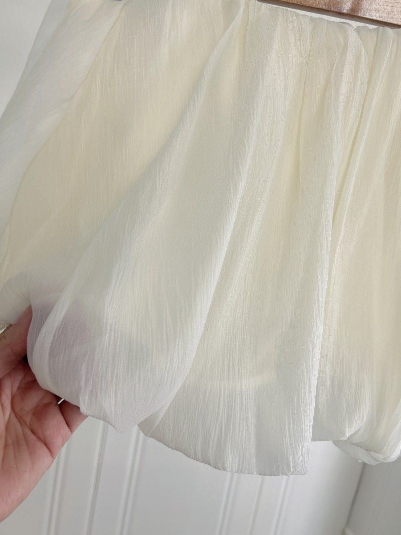 Cream Cloud Lantern Skirt