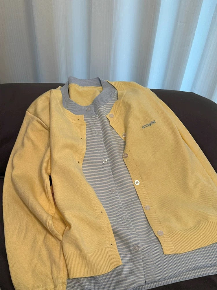 Thick Yellow Long Sleeve Knitted Top