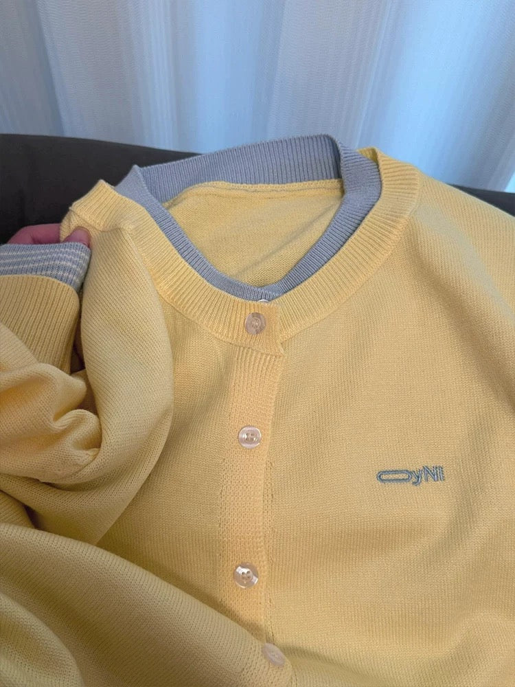 Thick Yellow Long Sleeve Knitted Top