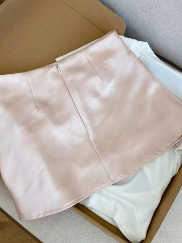 Pink High Waist Mini Skirt SK19