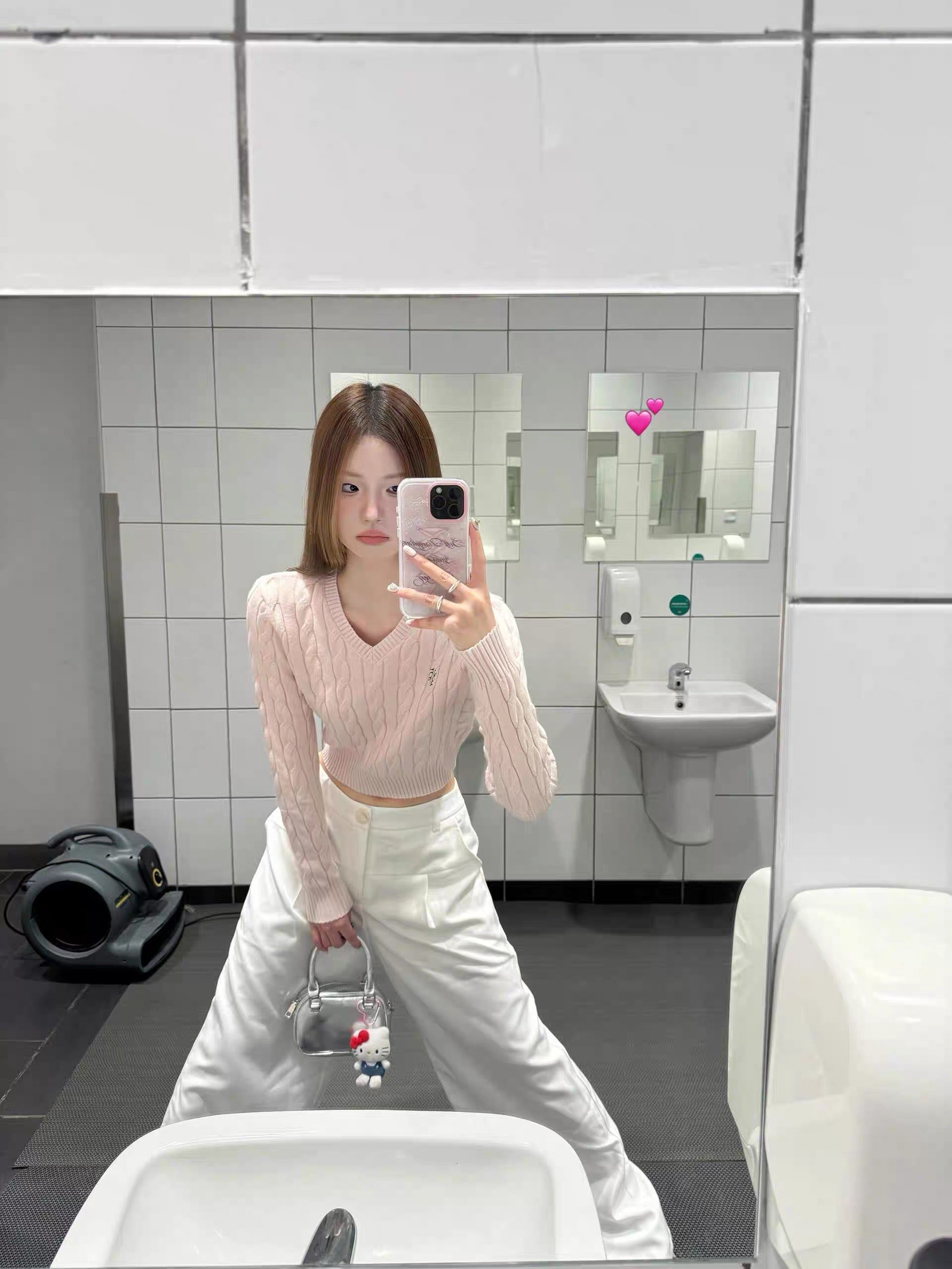 Thick Pink Long Sleeve Knitted Top