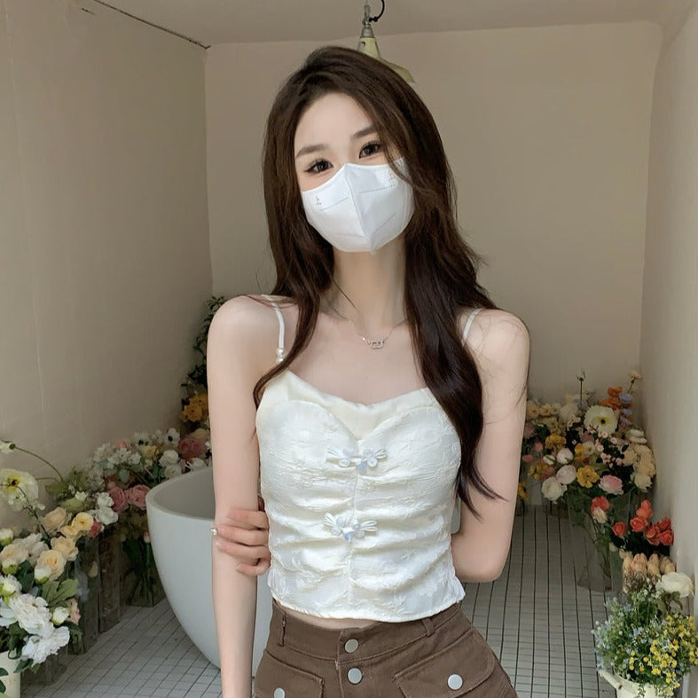 Pearl Strap Cheongsam Top