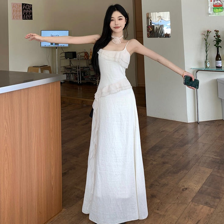 Layered Strap Maxi Long Dress  (M)