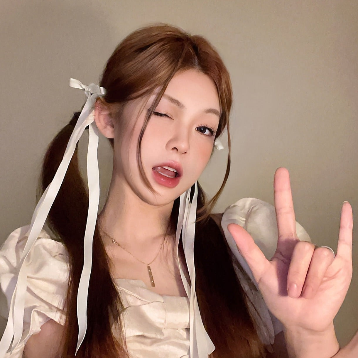 Double Long Ribbon Hair Clip Set