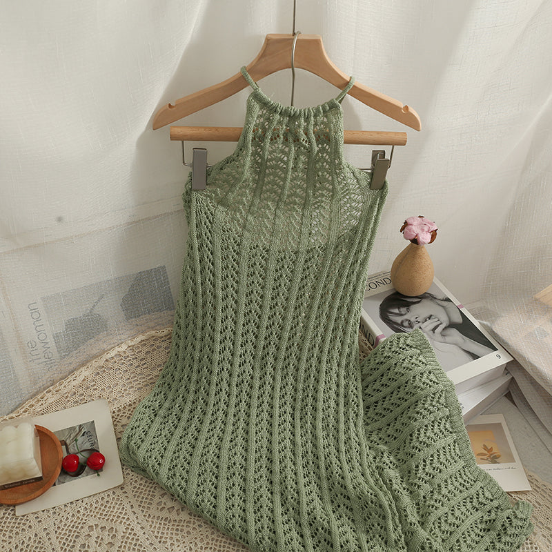 Round Collar Beach Dress (White)