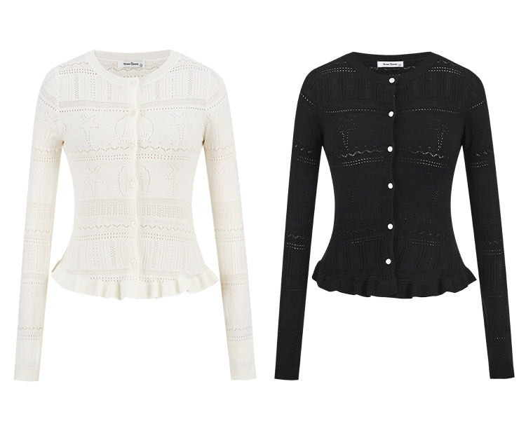 C019 Knitted Top + Cardigan Two Piece Set