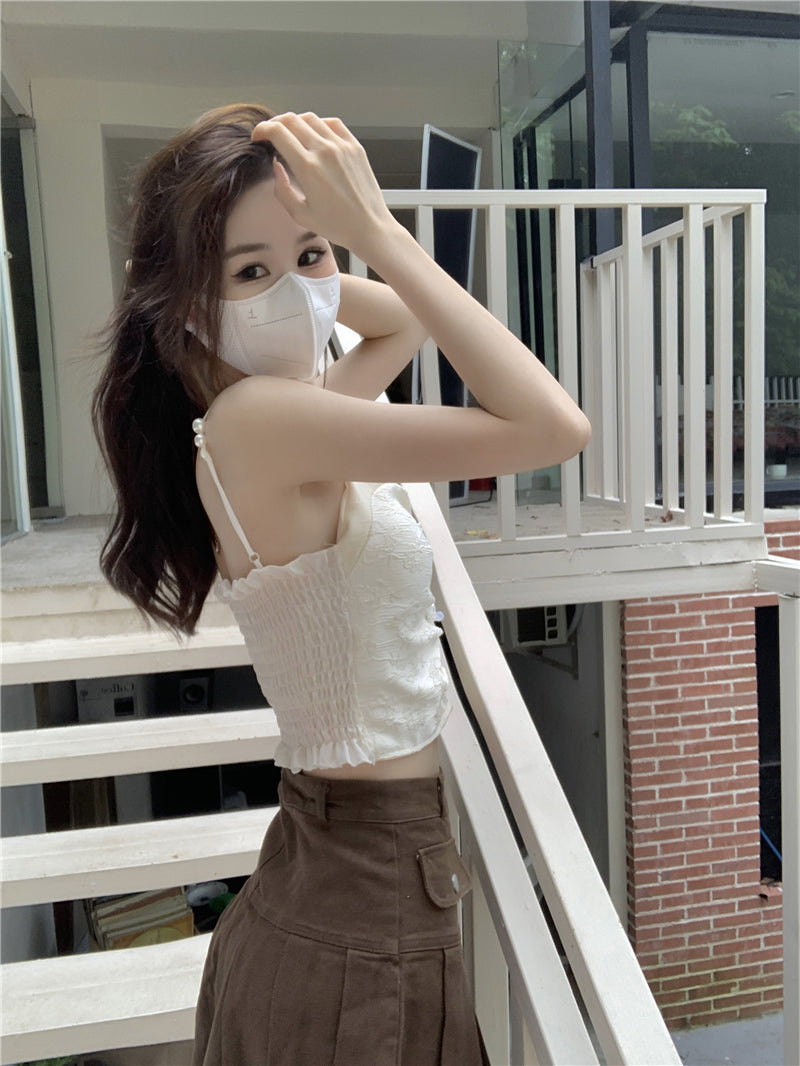 Pearl Strap Cheongsam Top