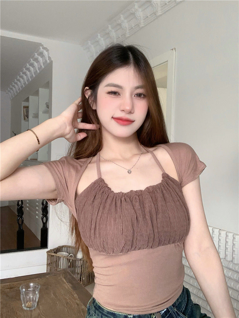 Anita Top (Grey, Brown)