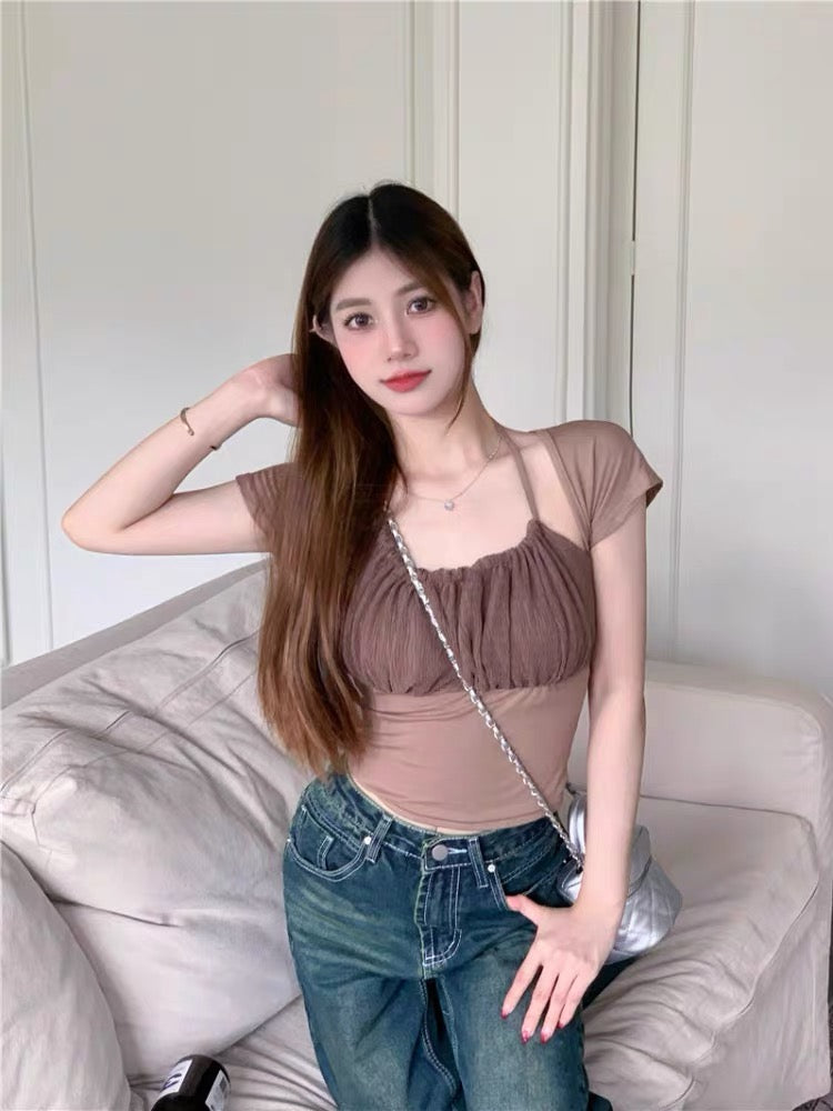 Anita Top (Grey, Brown)