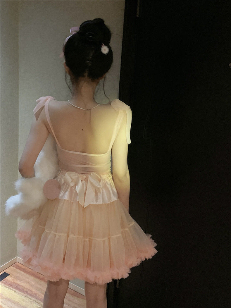Peach Pink Tutu Mesh Skirt