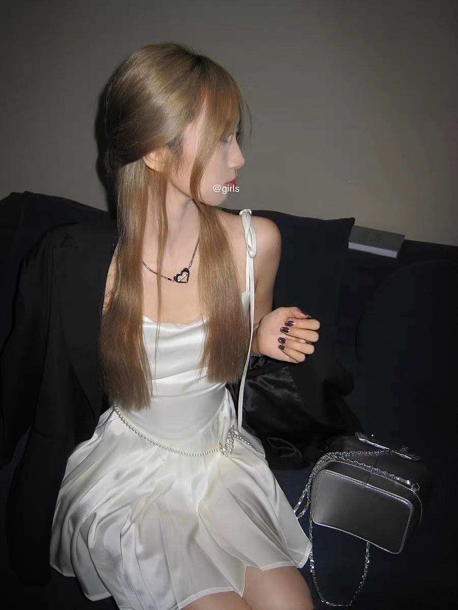 Ellie Cream Satin Dress (S)