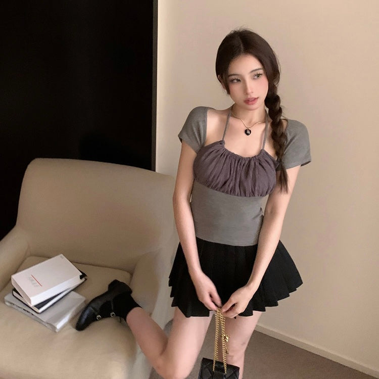 Anita Top (Grey, Brown)