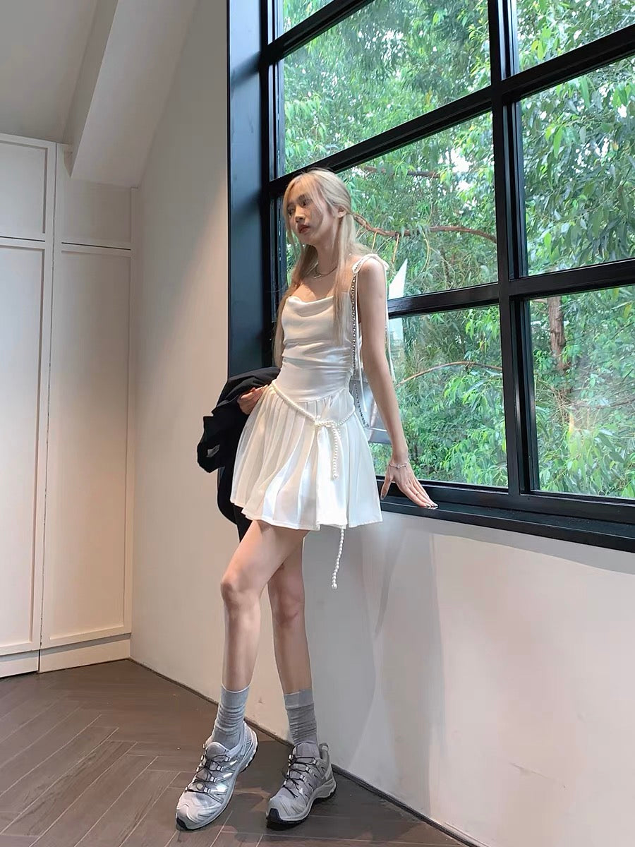 Ellie Cream Satin Dress (S)