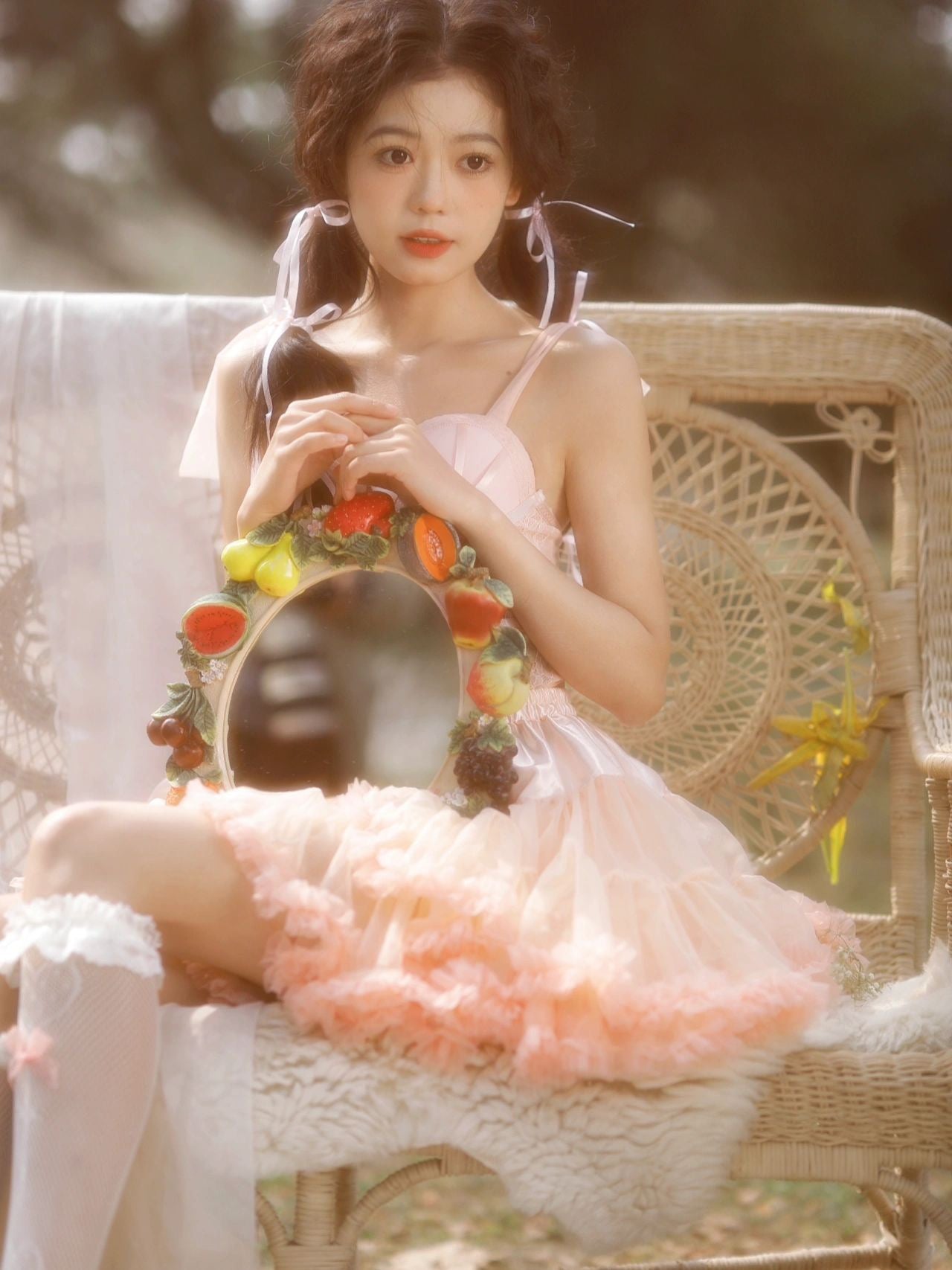 Peach Pink Tutu Mesh Skirt