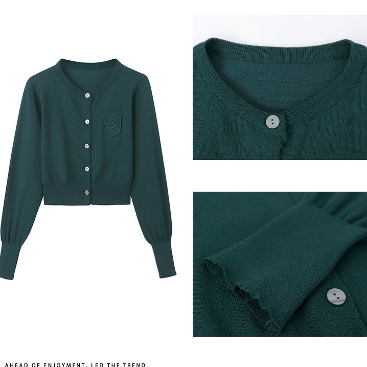 Uni Greeny Long Sleeve + Skirt Two Pieces Set (XS)