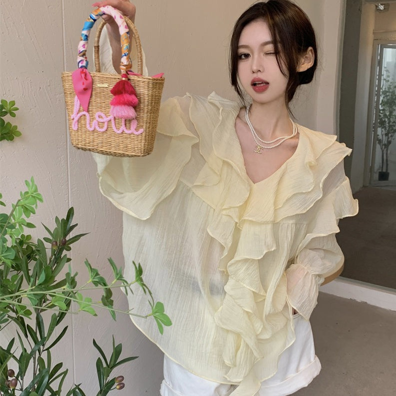 Elisa Chiffon Long Sleeve Top