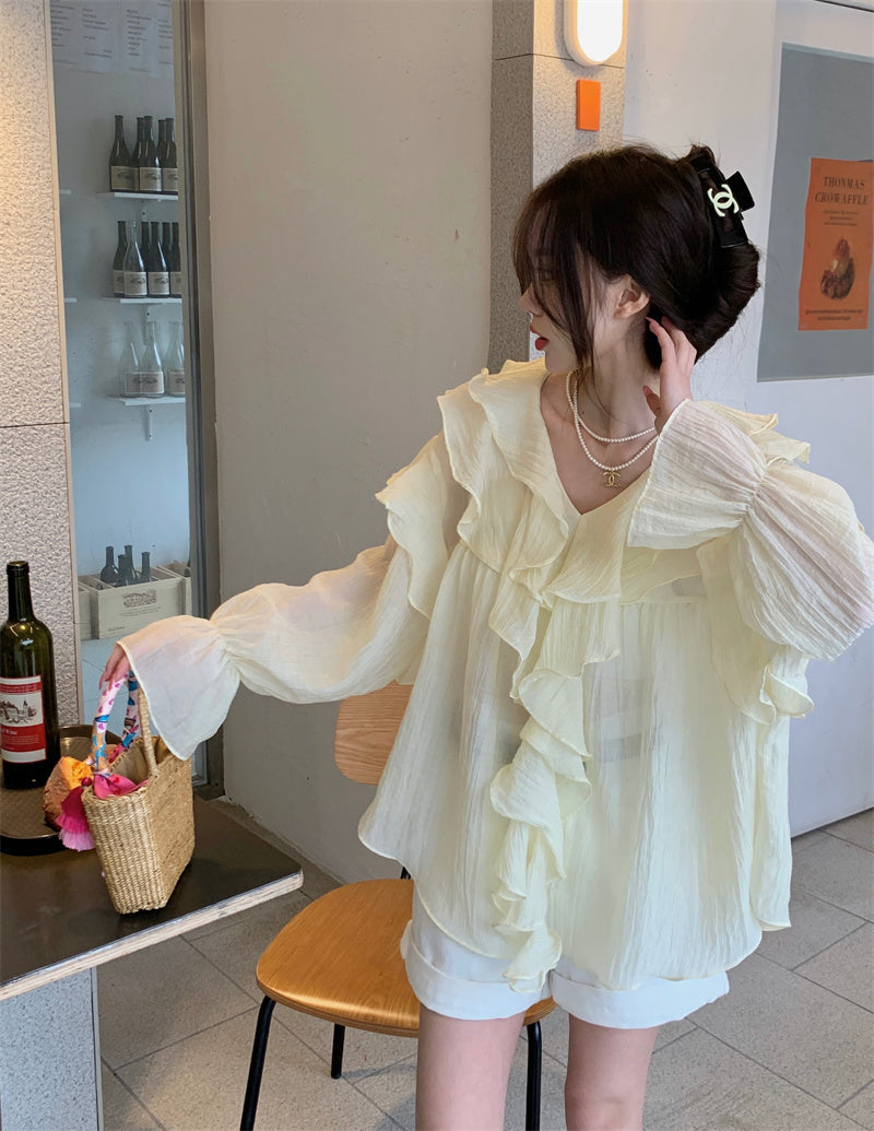 Elisa Chiffon Long Sleeve Top