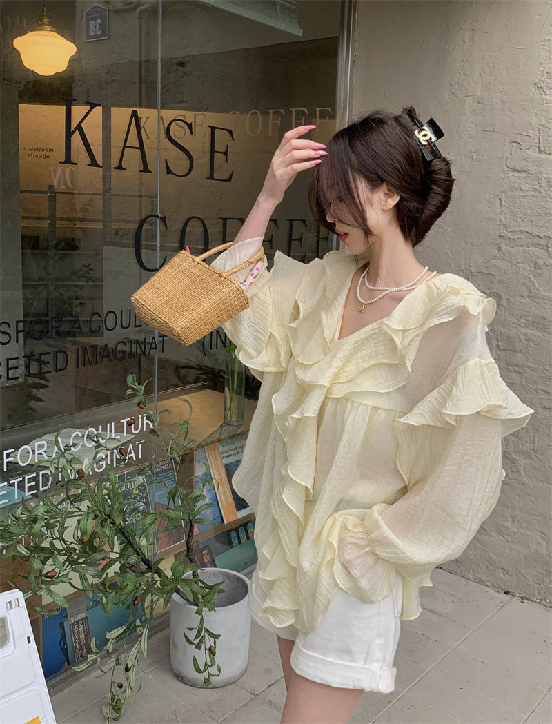 Elisa Chiffon Long Sleeve Top