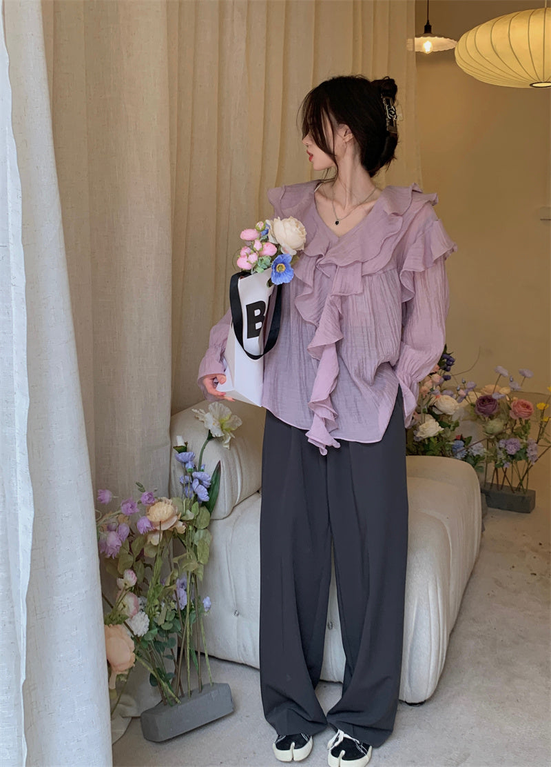 Elisa Chiffon Long Sleeve Top