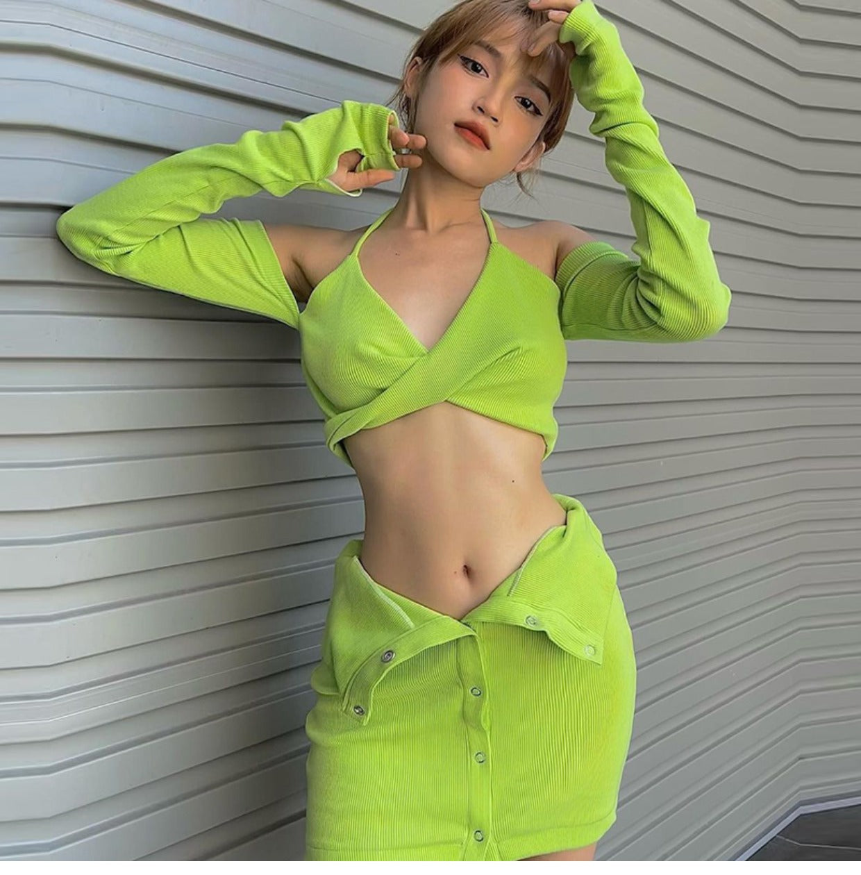 Alise Knitted Long Sleeve Two Pieces Set