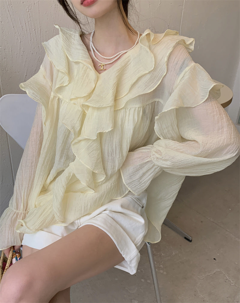 Elisa Chiffon Long Sleeve Top