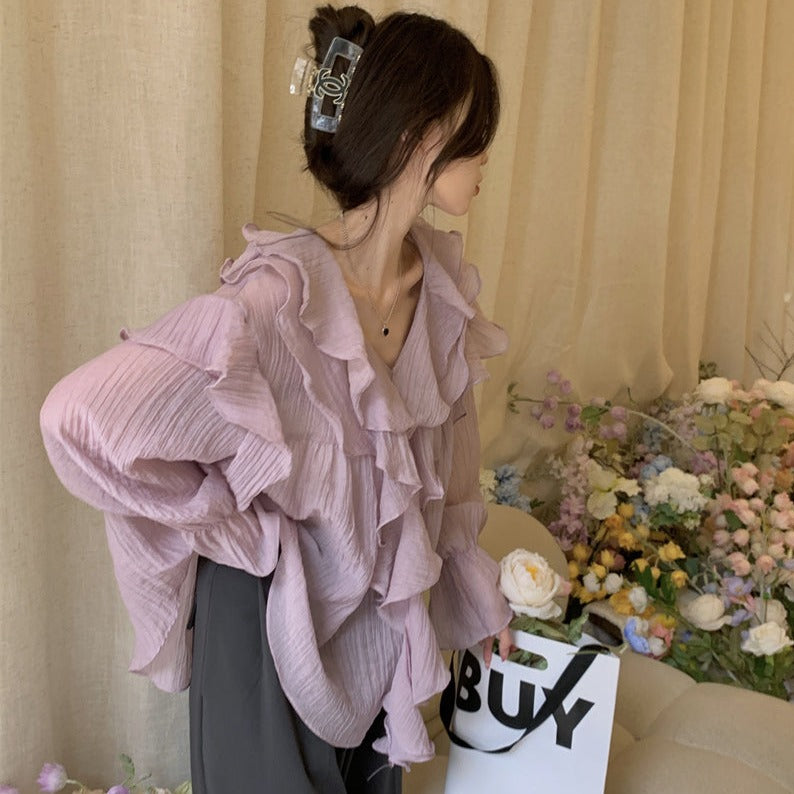 Elisa Chiffon Long Sleeve Top