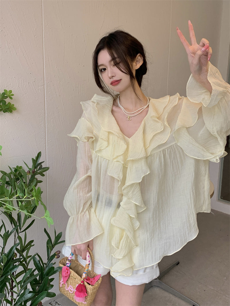 Elisa Chiffon Long Sleeve Top