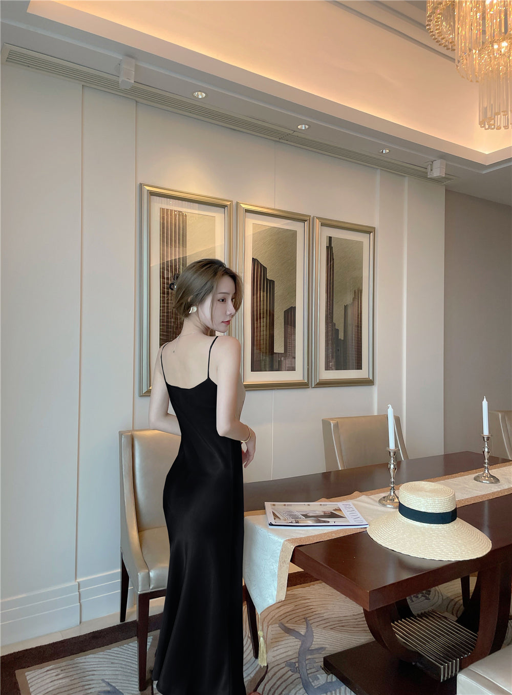 Kessy Satin Dress (Black-XS, Red-M, Champagne- L)