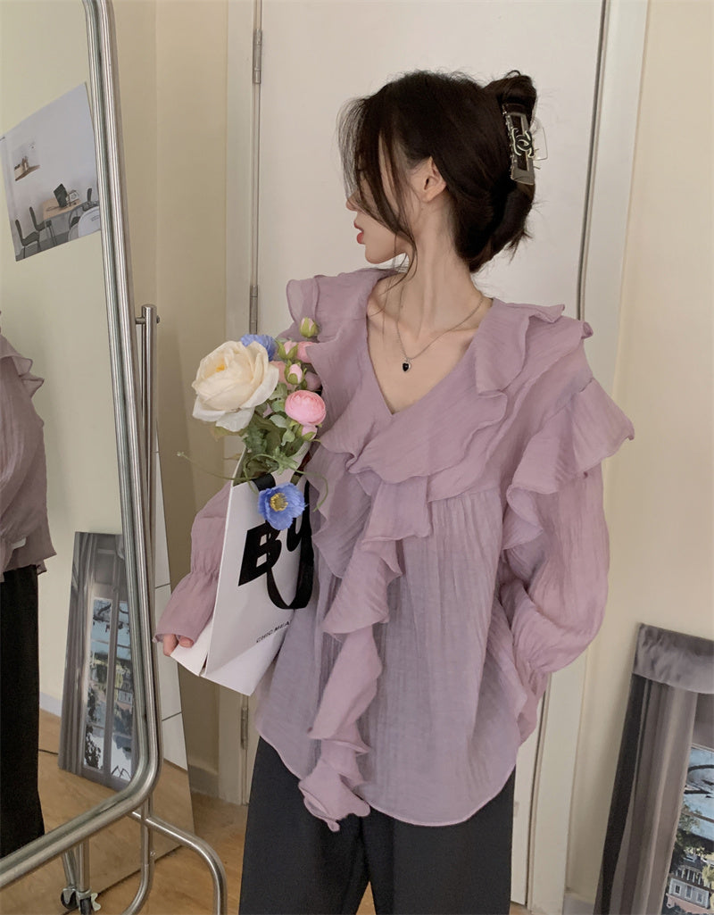 Elisa Chiffon Long Sleeve Top