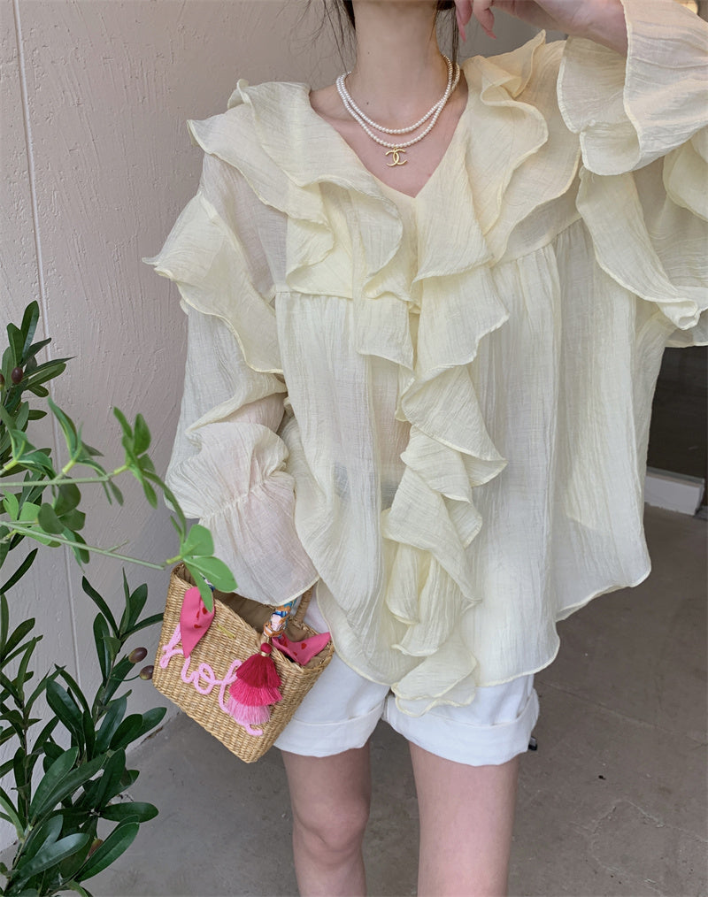 Elisa Chiffon Long Sleeve Top