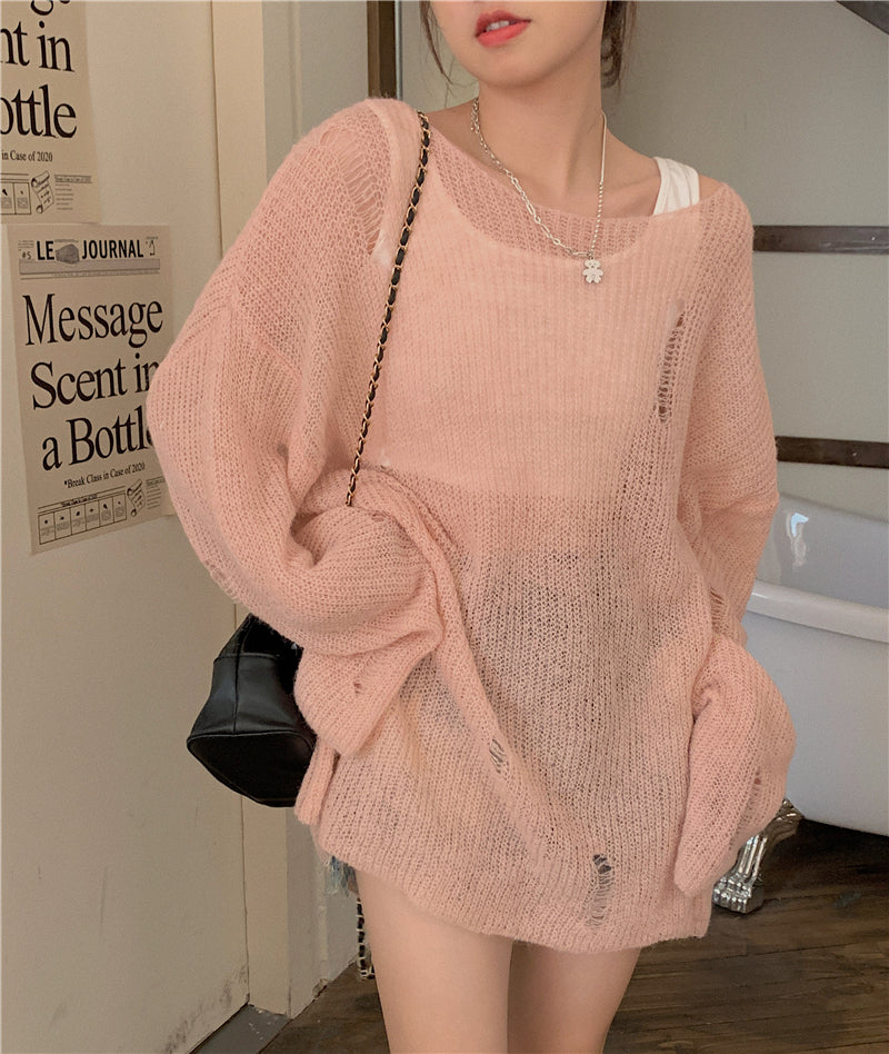 Isla Long Sleeve Knitted Top (Peach)