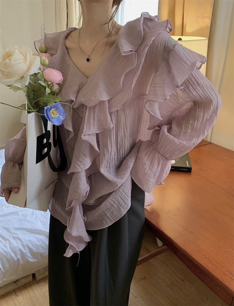 Elisa Chiffon Long Sleeve Top