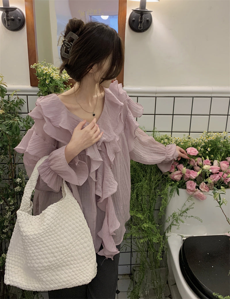 Elisa Chiffon Long Sleeve Top