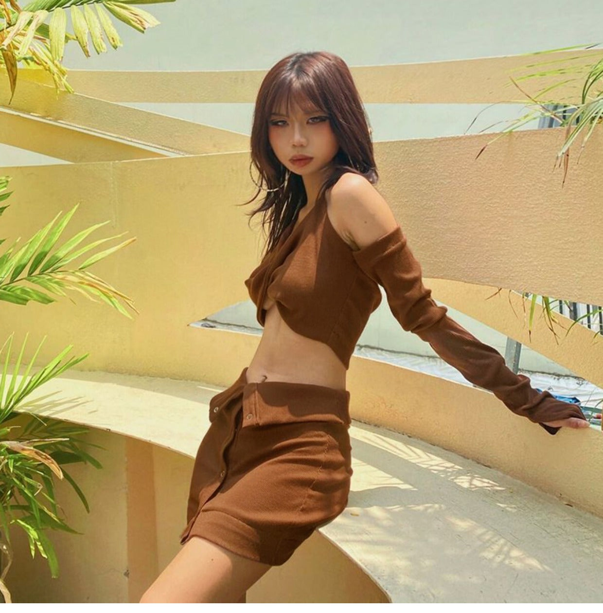 Alise Knitted Long Sleeve Two Pieces Set