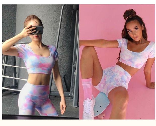 FT009 Rainbow Sportswear/ Yoga Short Pants Set - Hearts & Kisses