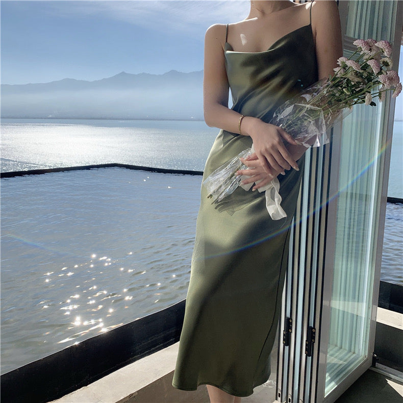Kessy Satin Dress (Black-XS, Red-M, Champagne- L)
