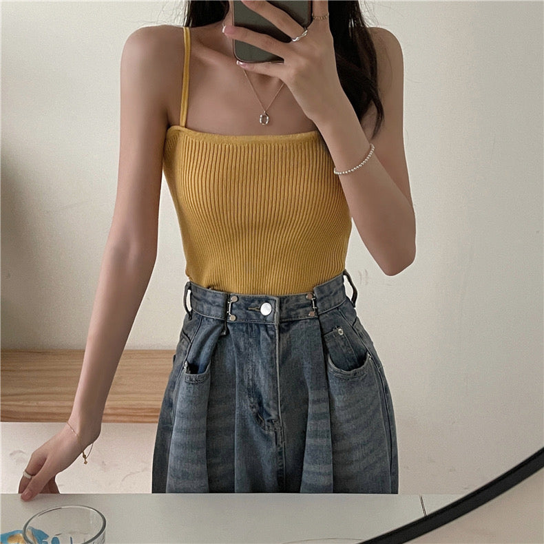 PJ030 Spaghetti Knitted Tube Top