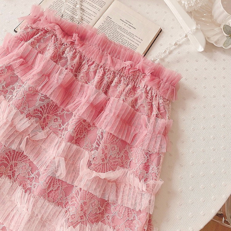 Sweet Pink Layer Mesh Dress