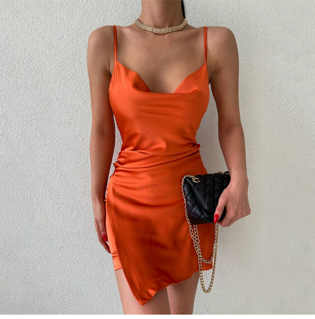 Licia Satin Dress (S, M)