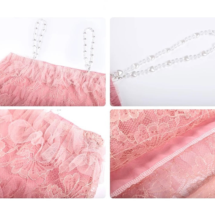 Sweet Pink Layer Mesh Dress