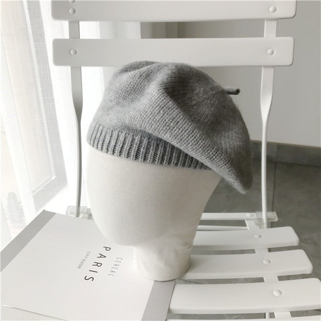 H04 Knitted Beret Hat (Pink)