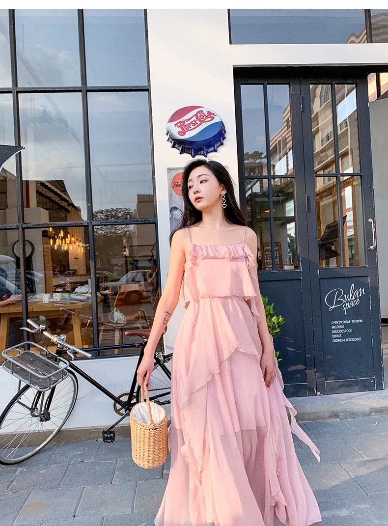PA022 Fairy Pink Maxi Dress - Hearts & Kisses