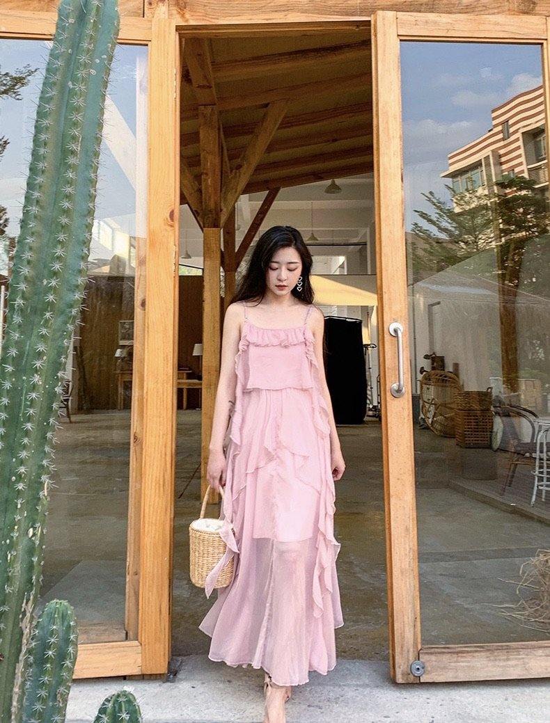 PA022 Fairy Pink Maxi Dress - Hearts & Kisses