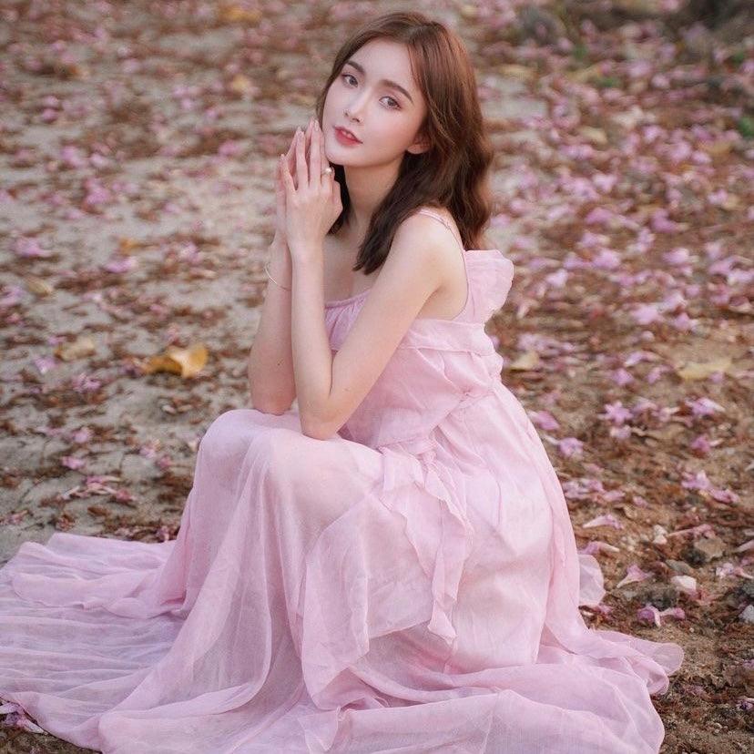 PA022 Fairy Pink Maxi Dress (S, M, L) - Hearts & Kisses Fashion Boutique - HNK Online Fashion Malaysia - Shop Dress, Tops, Pants, Rompers, Sportswear & more. We Ship To Malaysia & Singapore.