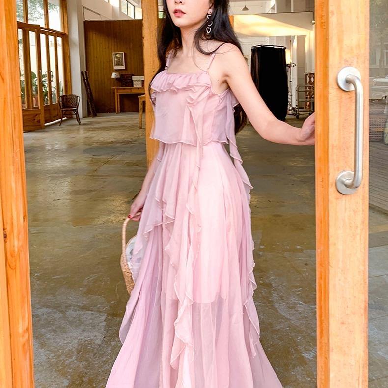 PA022 Fairy Pink Maxi Dress - Hearts & Kisses