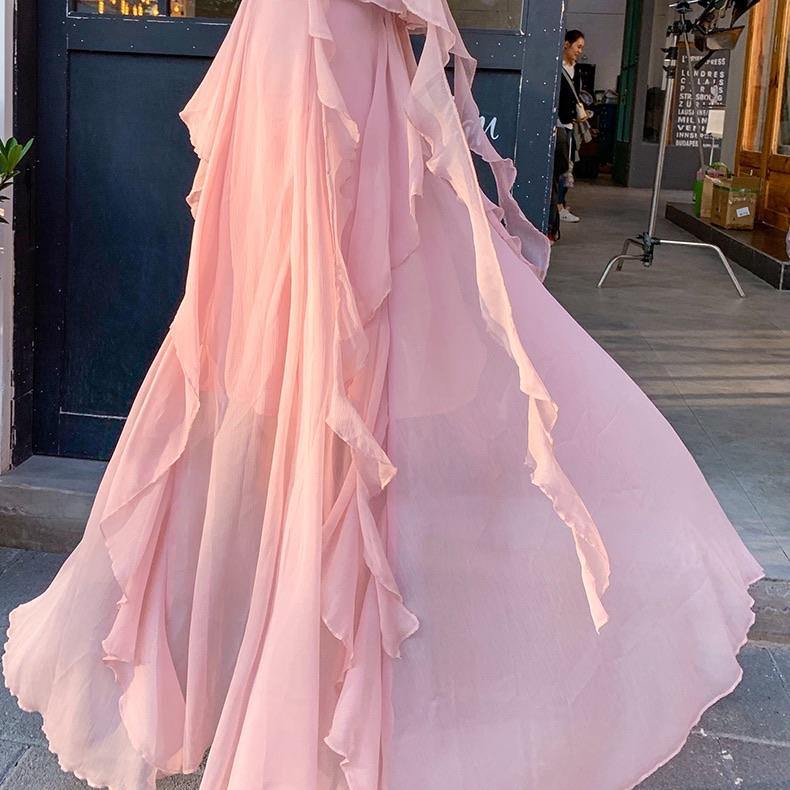 PA022 Fairy Pink Maxi Dress - Hearts & Kisses