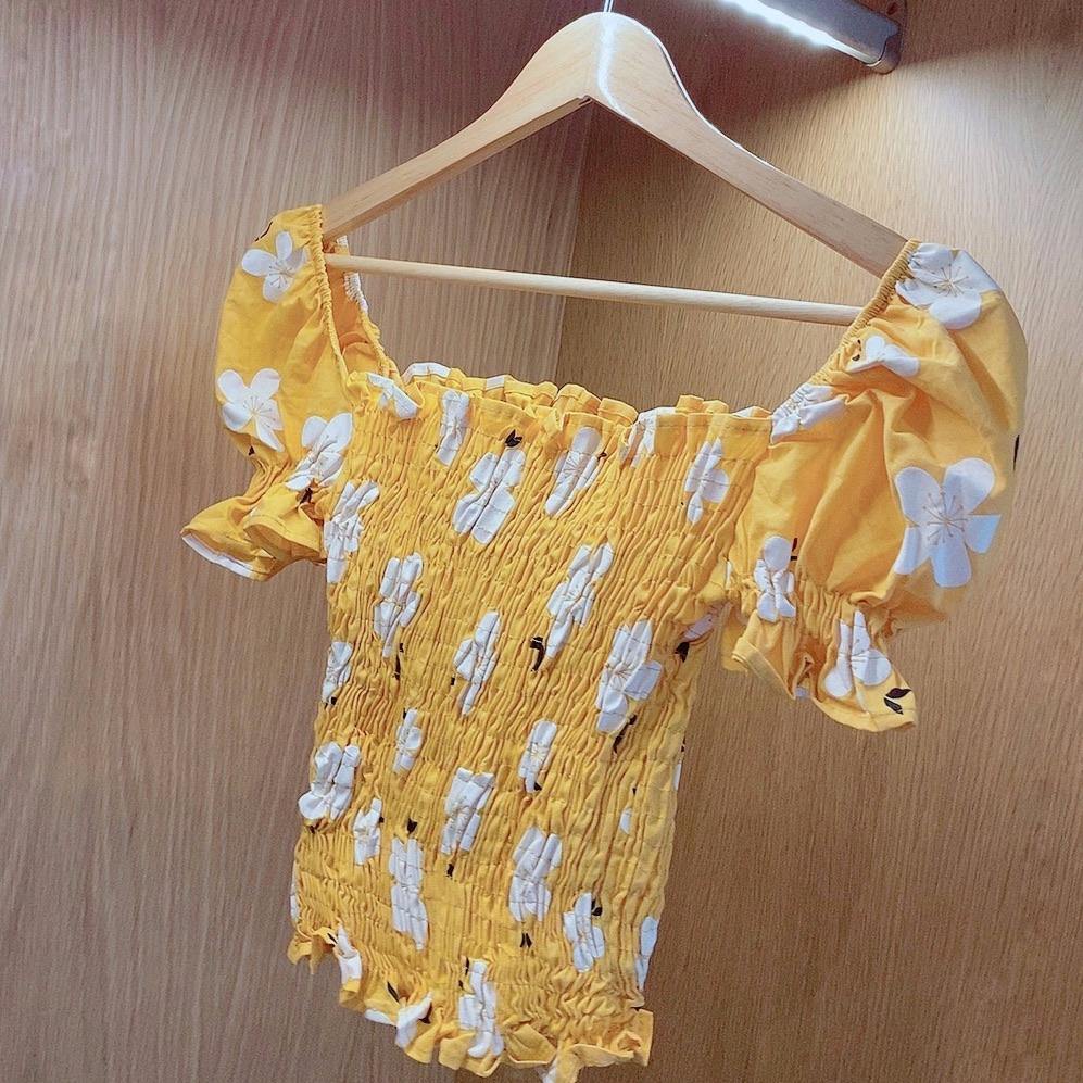 PF010 Floral Puff Sleeve Top - Hearts & Kisses