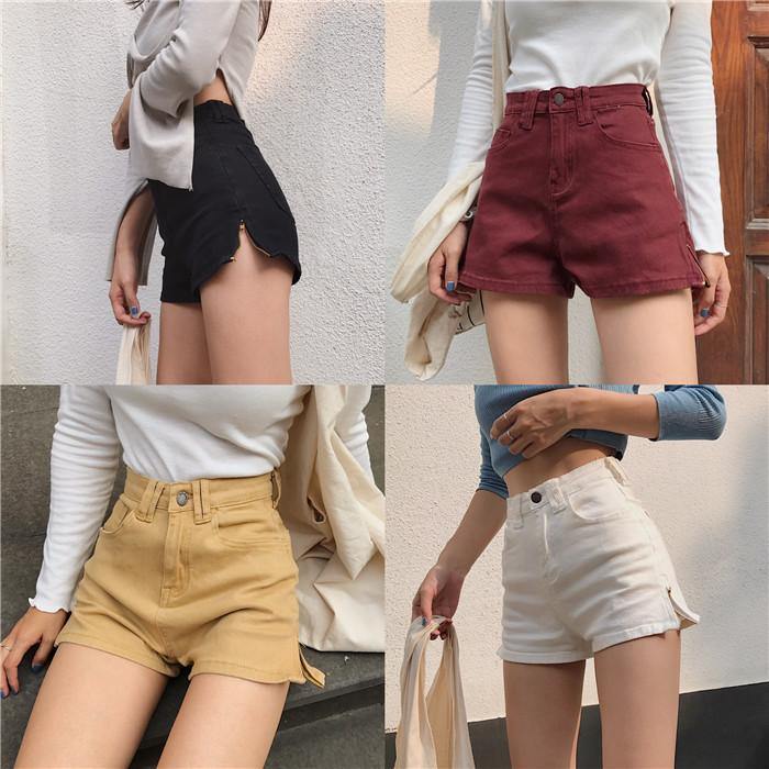 PN074 Mini Side Zip Denim Shorts - Hearts & Kisses