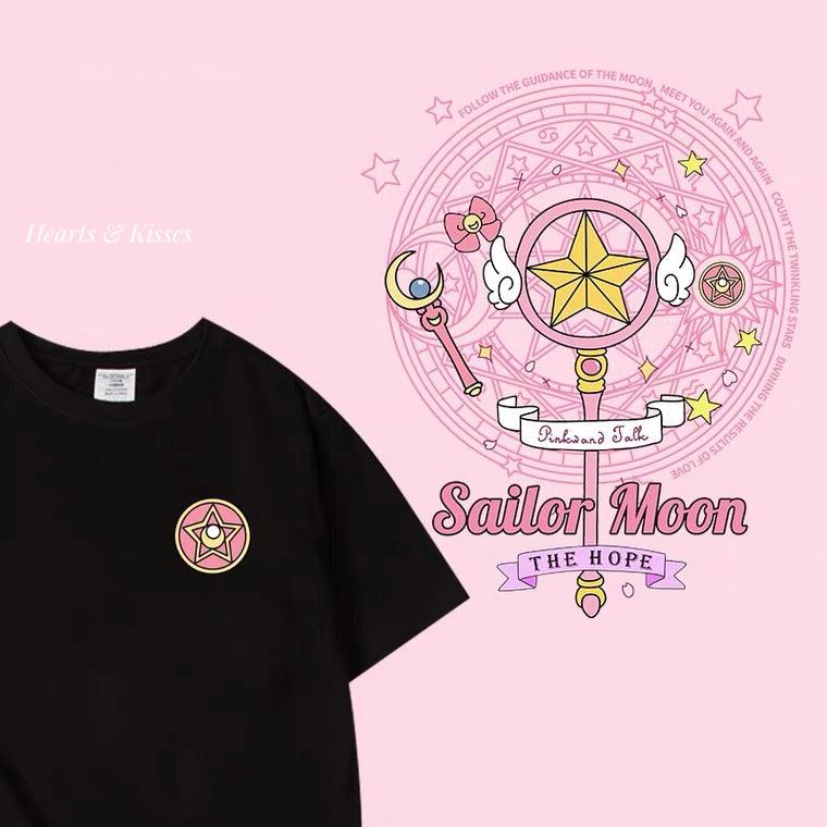 Sailormoon Weapon Print T Shirt Top ( S, M, L, XL) - Hearts & Kisses Fashion Boutique - Online Fashion Malaysia - Dress, Tops, Pants, Rompers, Sportswear & more. We Ship To Malaysia & Singapore