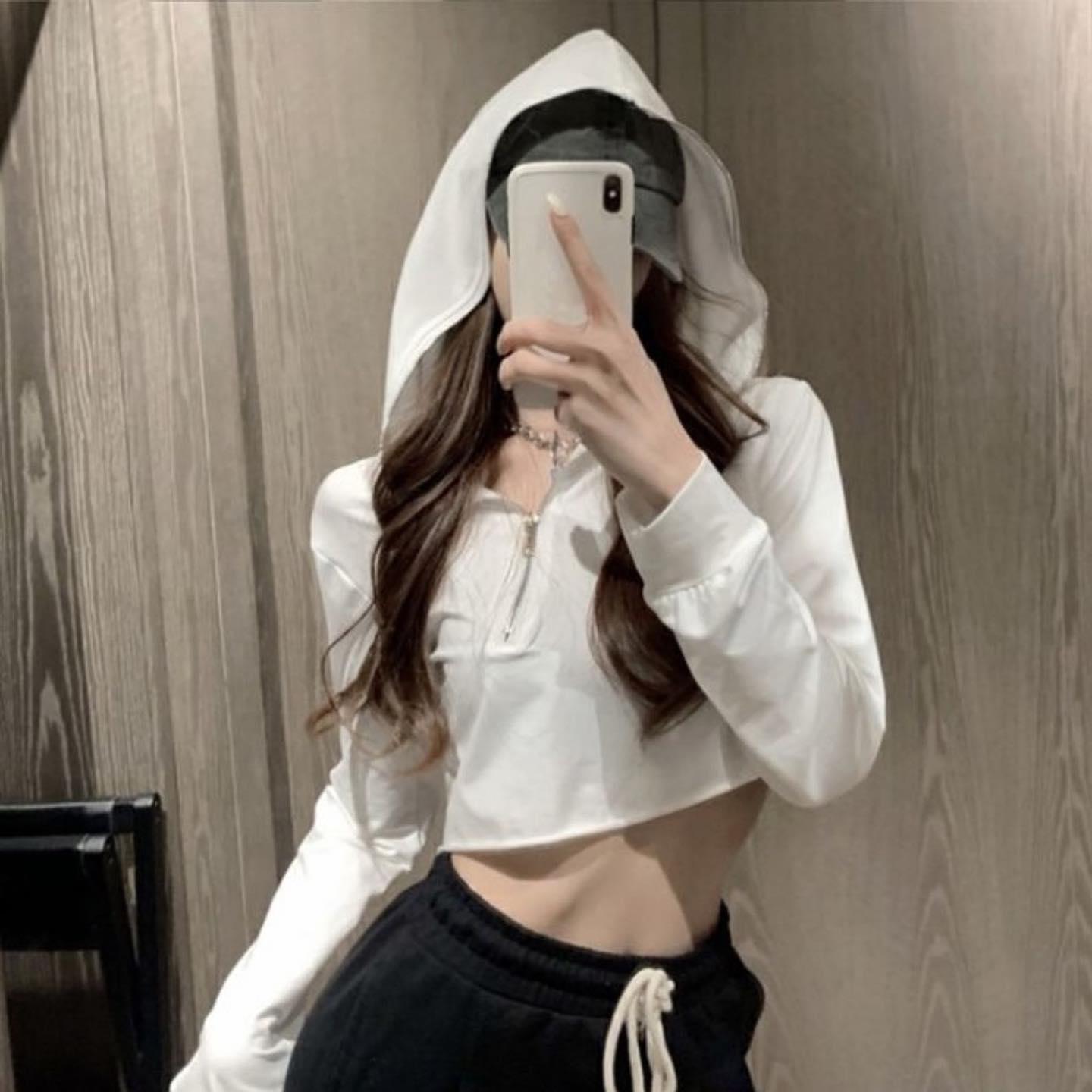 Zip Collar Long Sleeve Crop... - Hearts & Kisses Fashion Boutique - Ready Stock Malaysia - Dress, Tops, Pants, Rompers, Sportswear & more. We Ship To Malaysia & Singapore